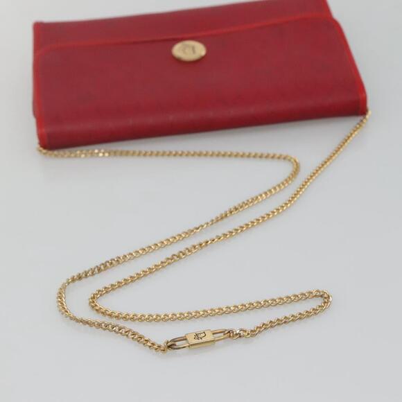 DIOR Honeycomb Canvas Chain Shoulder Bag Pvc Red Gold - Picture 7 of 12